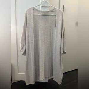 OAK + FORT Light Gray Open Cardigan NWOT